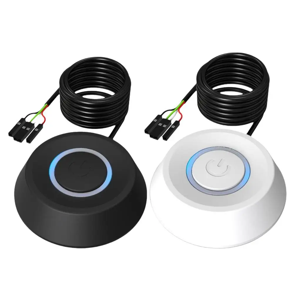 1.8m LED Lights Computer Desktop Switch PC Motherboard External Start Power On/Off Button Extension Cable for Home Office