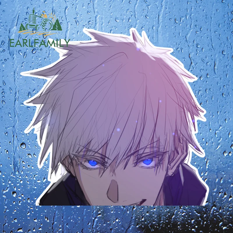 

EARLFAMILY Cartoon Gojo Satoru Peek Car Refrigerators Sticker Creative Motorcycle Decal Laptop Anime Graffiti Accessories Decor