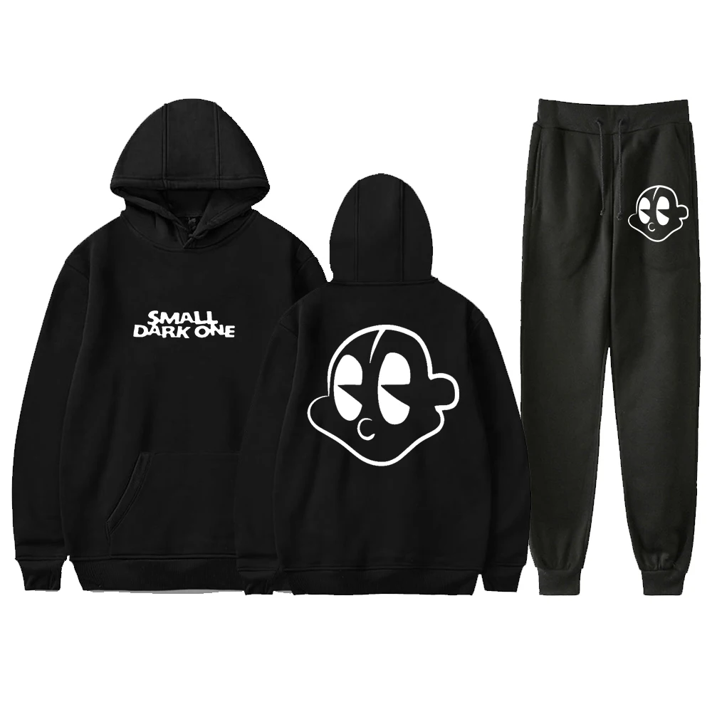 Lil Darkie Small Dark One moletom com capuz calças jogger conjunto de duas peças moletons + calças de moletom conjunto feminino masculino