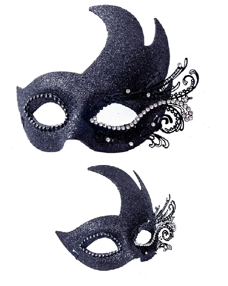 Halloween Masquerade Party Iron Mask Rhinestone Venetian Mask