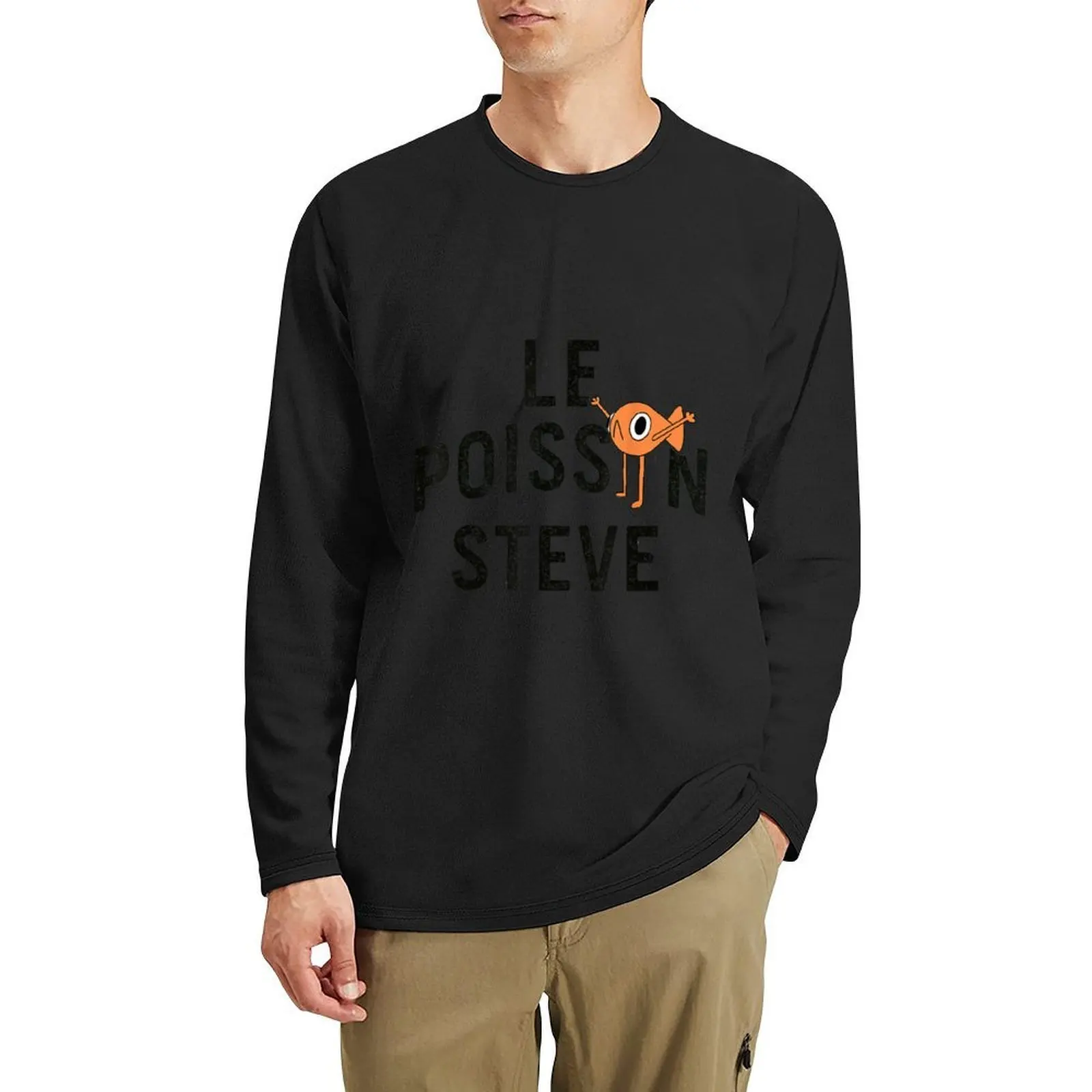 

2025 Funny Fish Le Poisson Steve Long T-Shirt Blouse vintage t shirt cute tops Men's clothing