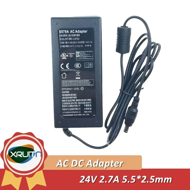 24V 2.7A 65W AC Adapter Charger for GVE  GC65-240270-D Water Filter Power Supply LCAP38 LCAP35A 5.5*2.5mm