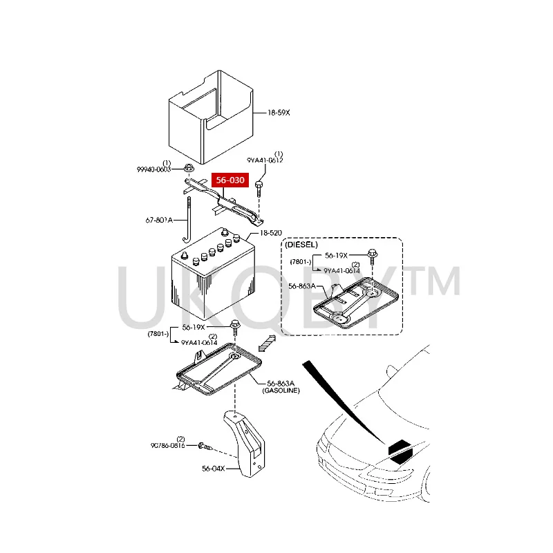 GJ6A5603XB Suitable for Ma zd a 6 Base fixed bracket, container pressure plate, cover bracket