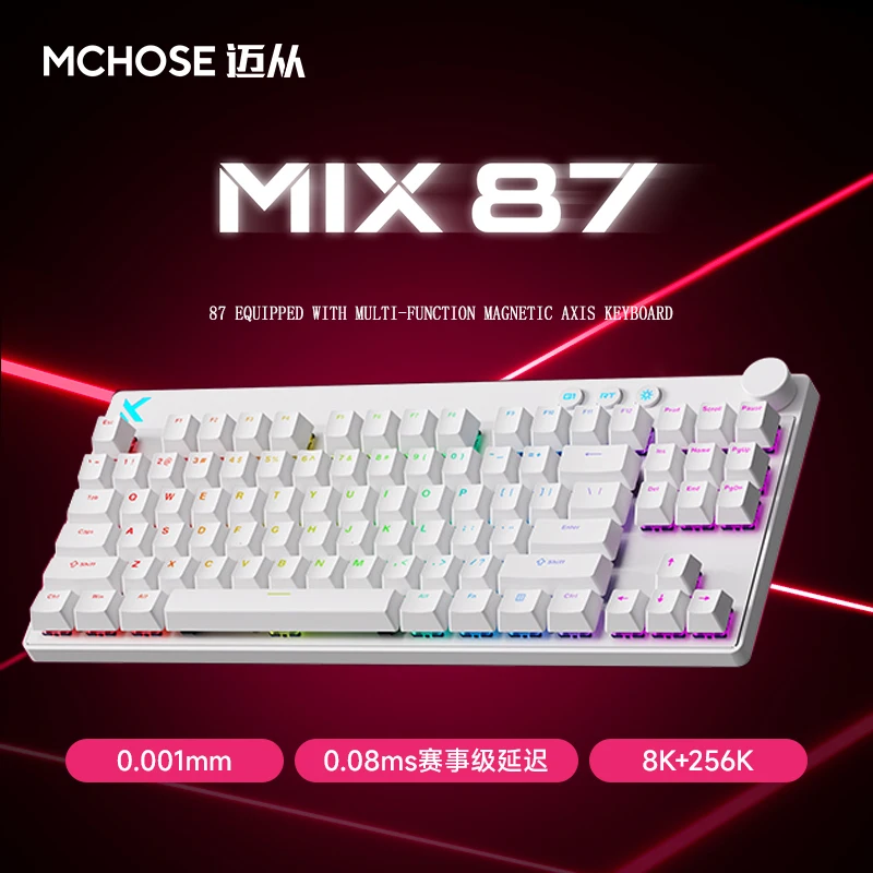 

New Mchose Mix 87 Magnetic Axis Mechanical Keyboard Argb Light Effect Customization Esports Games Wired Keyboard Office Computer
