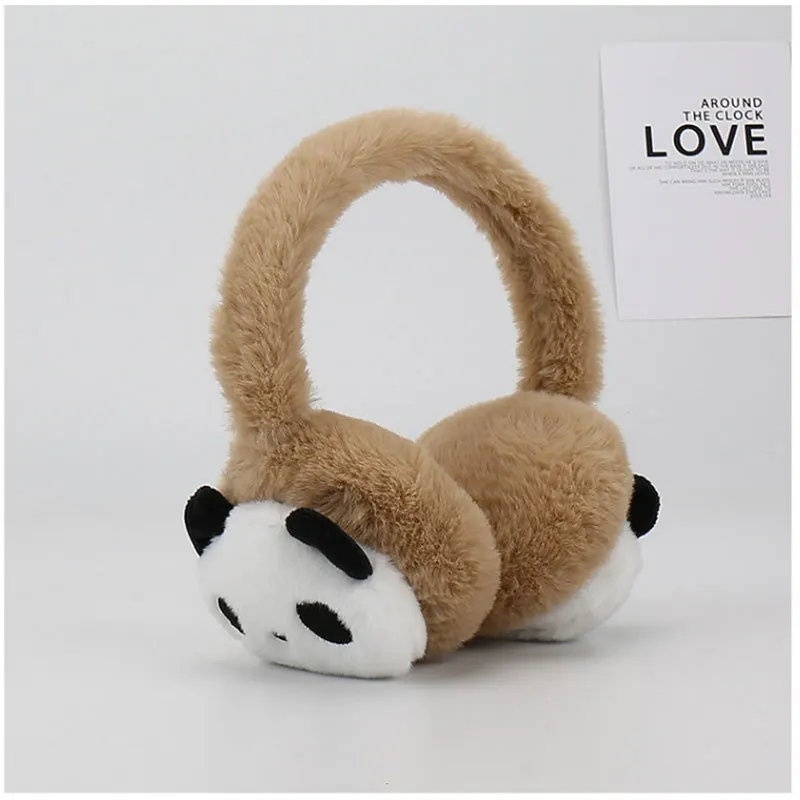 New Year Gift Cartoon Children\'s Plush Fluffy Earmuffs Students Winter Warm Cute Panda Ear Bags Boys and Girls Accessories