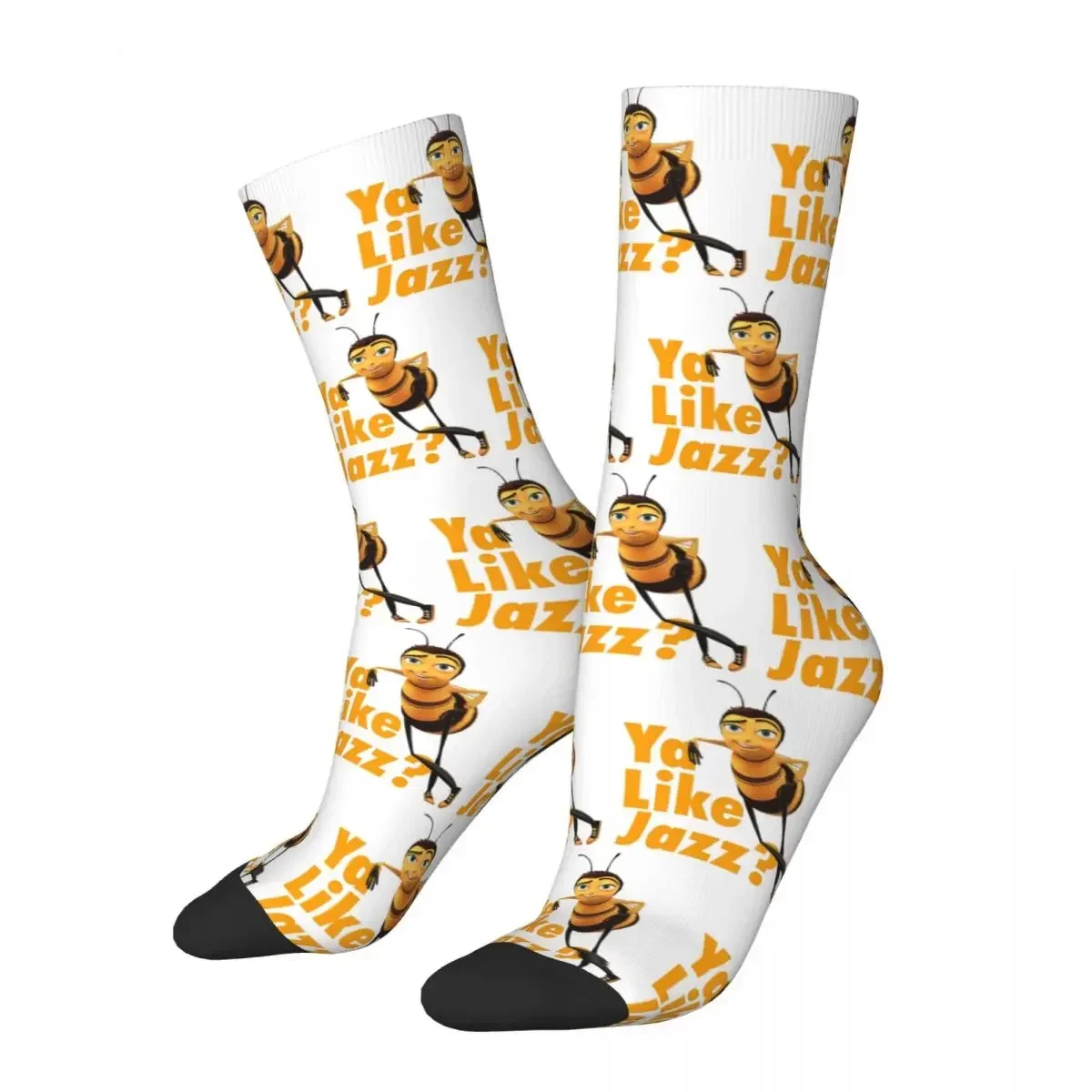 Ya Like Jazz Bee Movie Socks Harajuku Super Soft Stockings All Season Long Socks Accessories for Unisex Birthday Present