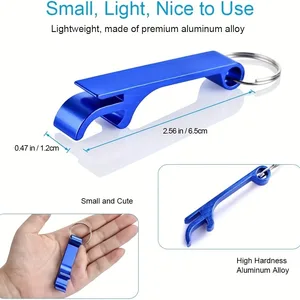 1PC Custom LOGO Name Bottle Opener Beer Keychain Keyring Multifunctional Laser Carving Key Ring Chain Bar AD Multi Color Gift 6 best sales promotional products - №4