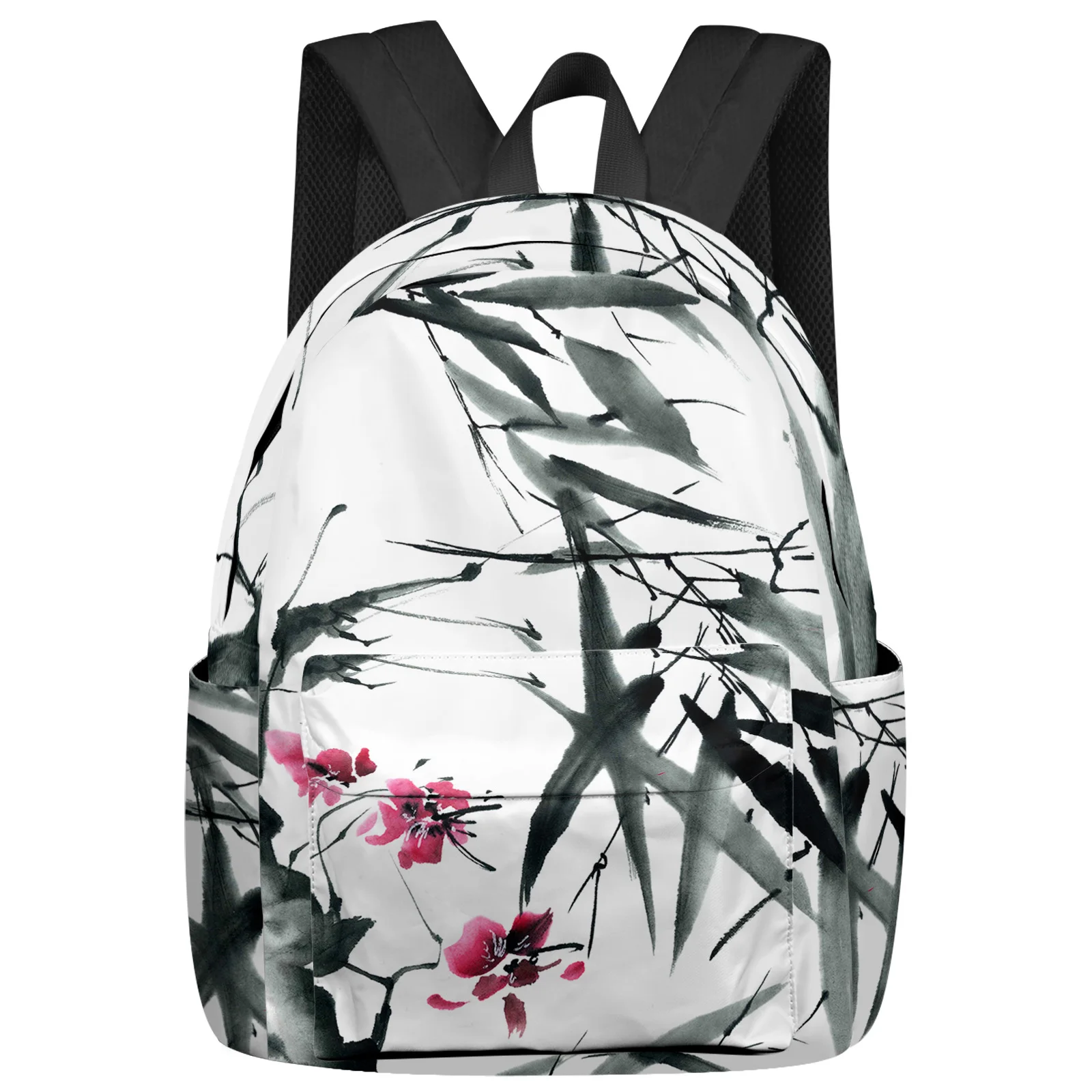 Bamboo Leaf Petal Blooming Backpack Teenagers Student School Bags Laptop Custom Backpack for Men Women Travel Bag