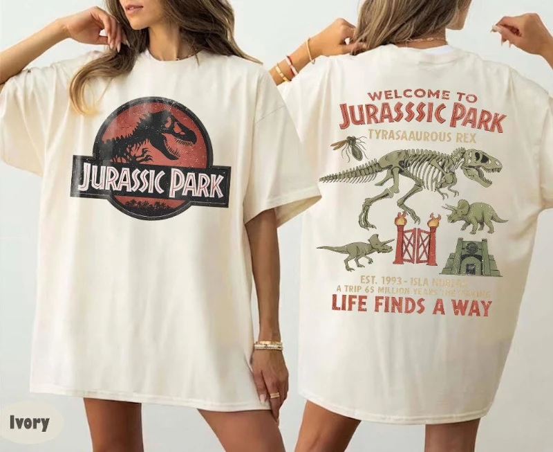 Camiseta vintage de Jurassic Park, camiseta con diseño de dinosaurios de los años 90, camiseta con logotipo de Jurassic World, camiseta gráfica, aventura en Disneyland, ast