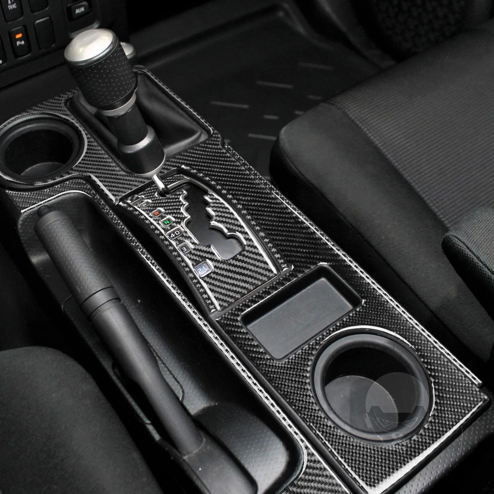 for FJ Cruiser 2007 2008-2021 Gear Shift Water Cup Panel Decoration Cover Trim Decal Car Interior Accessories Carbon Fiber