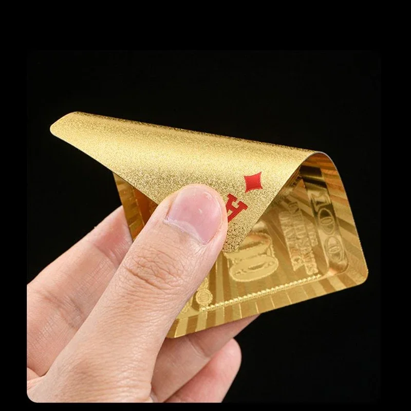 بطاقة لعب البوكر مقاومة للماء بطاقة ألعاب ذهبية مجموعة بولي كلوريد الفينيل البدلة السحرية Dmagic حزمة مجلس لعبة هدية مجموعة #3