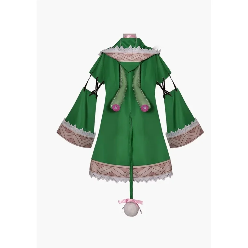 Disfraz de Cosplay de Anime Himekawa Yoshino Hermit Bunny de Date A Live, Abrigo Verde para Halloween, Talla S para Mujer