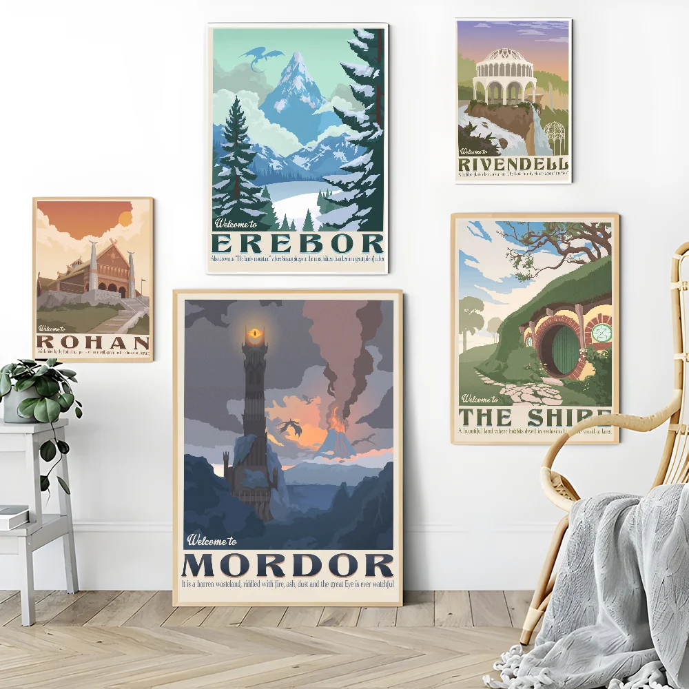 Earth Landscape LOTR Good Quality Prints and Posters Vintage Room Bar Cafe Decor Home Decor