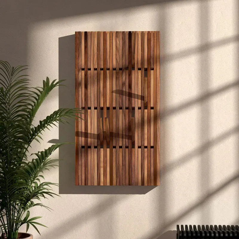 Customized Walnut Wood Art Design Clothes Hanger Designer Creative Advanced Solid Wood Clothes Hanger Wall Ultra Thin Door