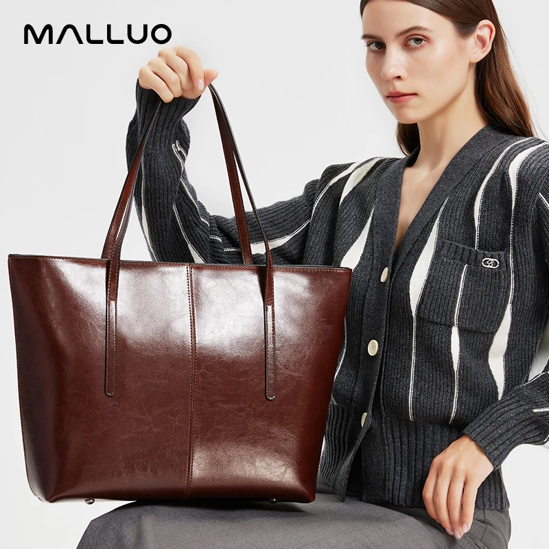 

Ladies Commuting Large Capacity Tote Bags Women's Natural Cow Leather Shoulder Bag Female Retro Luxury Designer Cowhide Handbags