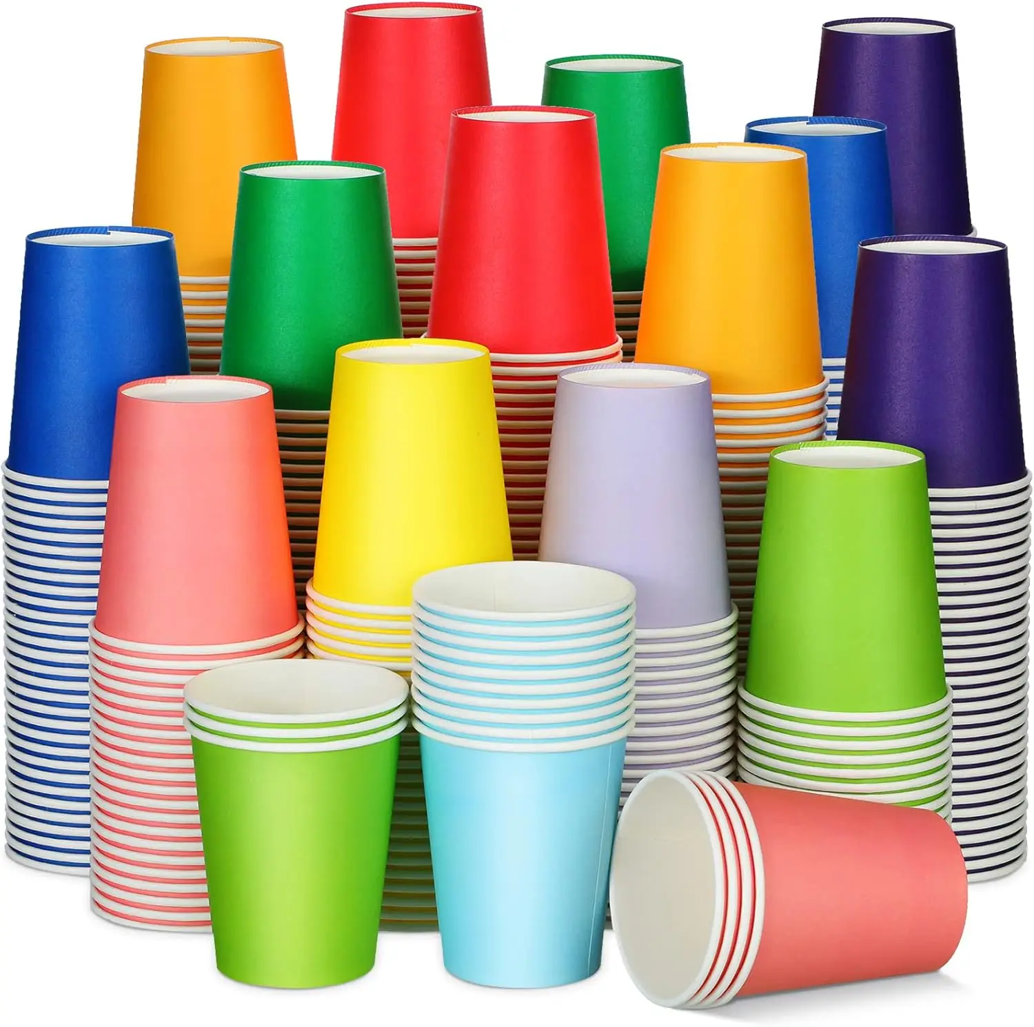 

300 Pcs Colorful Paper Cups 8 oz Hot Cups Easter Disposable Mouthwash Holiday Party Cup for Tea Coffee Summer Birthday Party