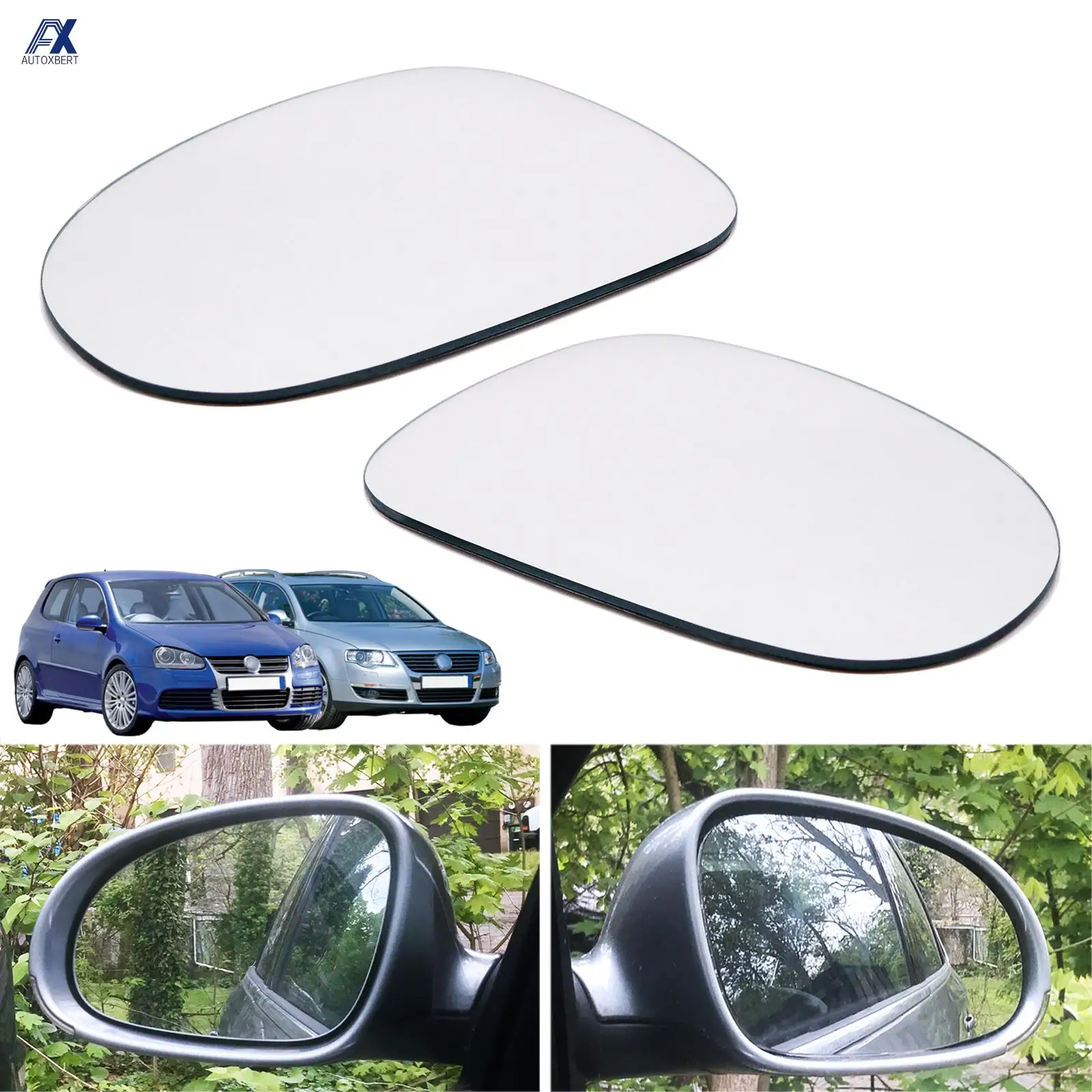 Dla VW Golf 5 Mk5 2003-2008 GTI Jetta Passat B6 2006-2010 Sharan Skoda Superb Lewe prawe lusterko boczne Szkło lusterka wstecznego