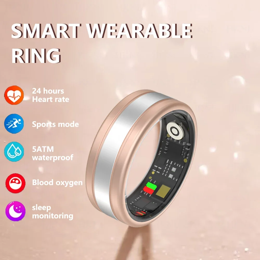 

Smart Ring 2024 Men Women Health Detection Heart Rate Sleep Monitor Sports Tracker IP68 Waterproof Big Battery R18 For Men Women