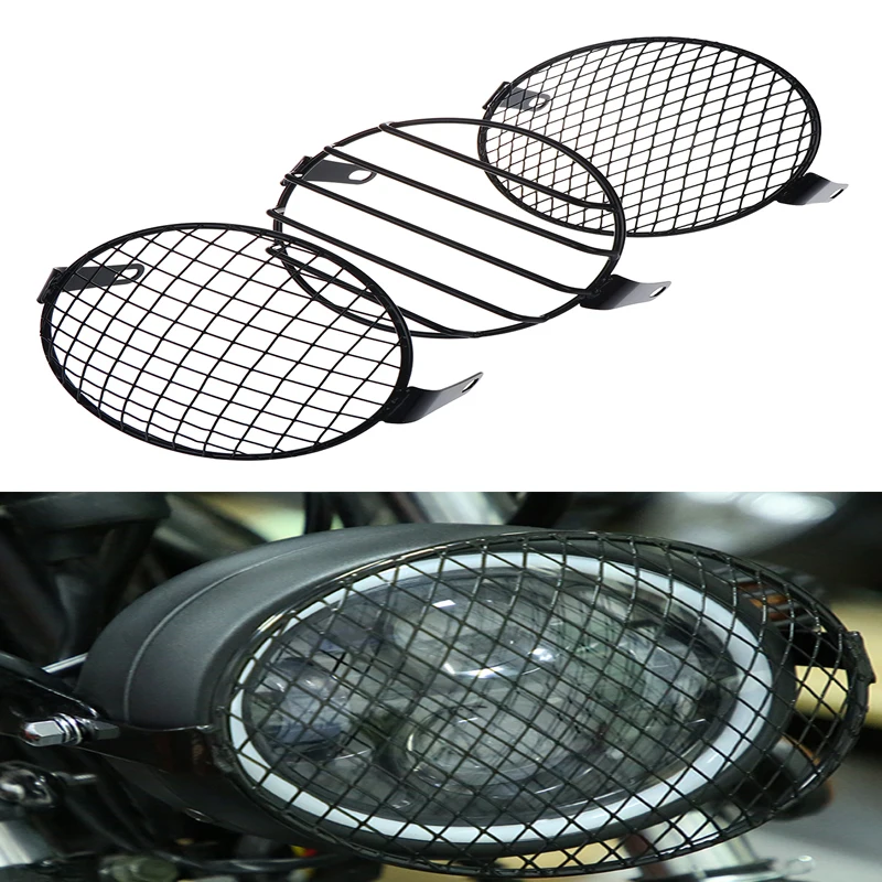 5.75inch Metal Motorcycle CG125 Modified Headlight GN125 Cruiser Retro Light Grille Protective Ccover