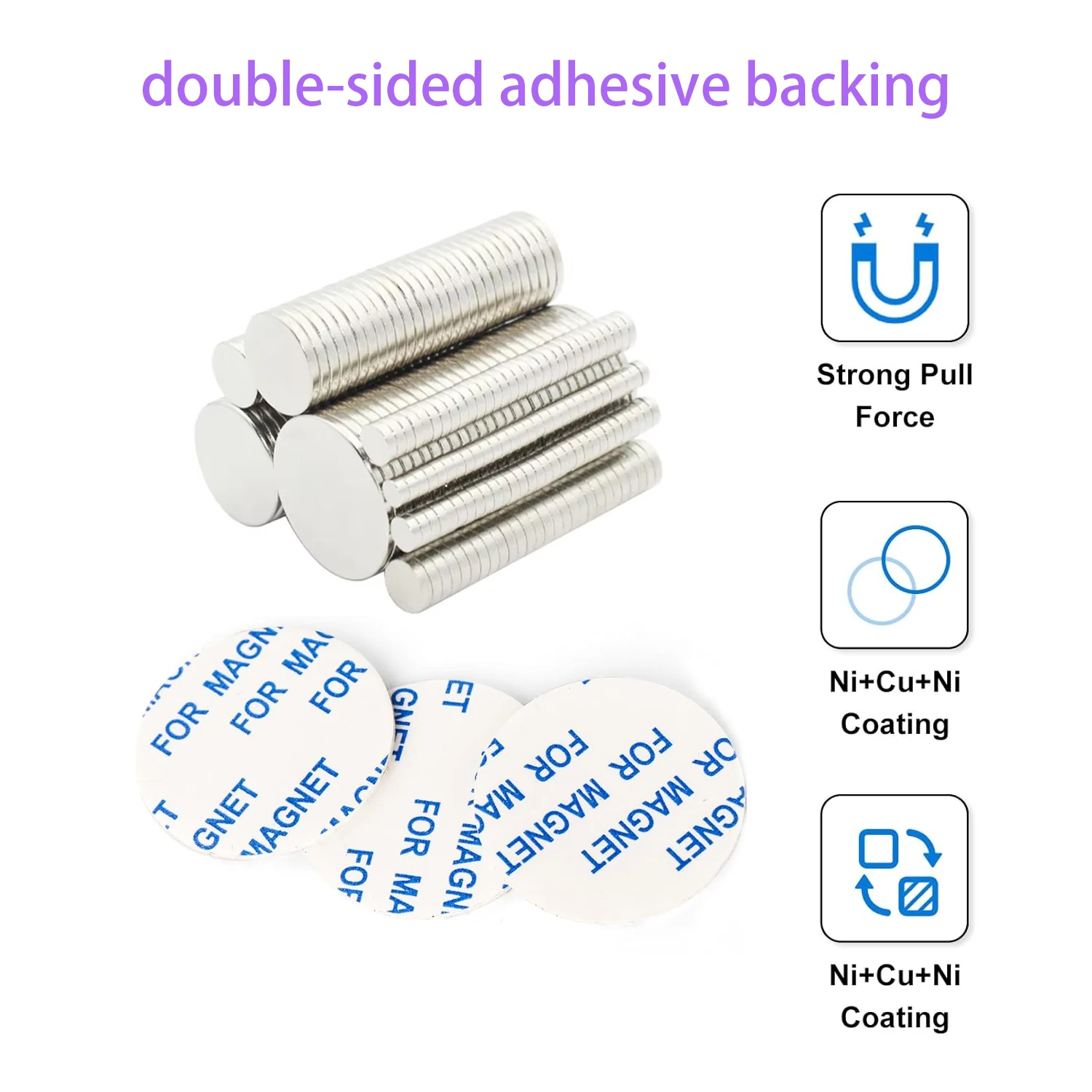 Super Strong Neodymium Magnet Round Disc Powerful Refrigeratormagnets With double-sided tape DIY Office Whiteboard Workshop iman