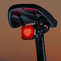 Giyo Bicycle Smart Tail Light Highly Customizable Intelligent Expression Bluetooth Bike Tail Light 244 Pixels IP66 Waterproof