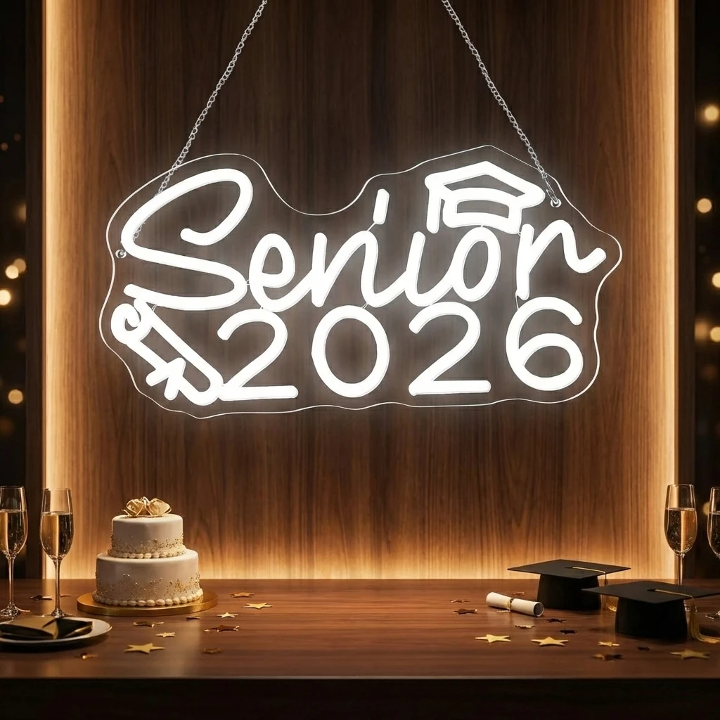 

Светодиодная вывеска «Поздравляем выпускникам» (класс 2026), настенное украшение для выпускного вечера, фон для фотосессий, подарки выпускникам