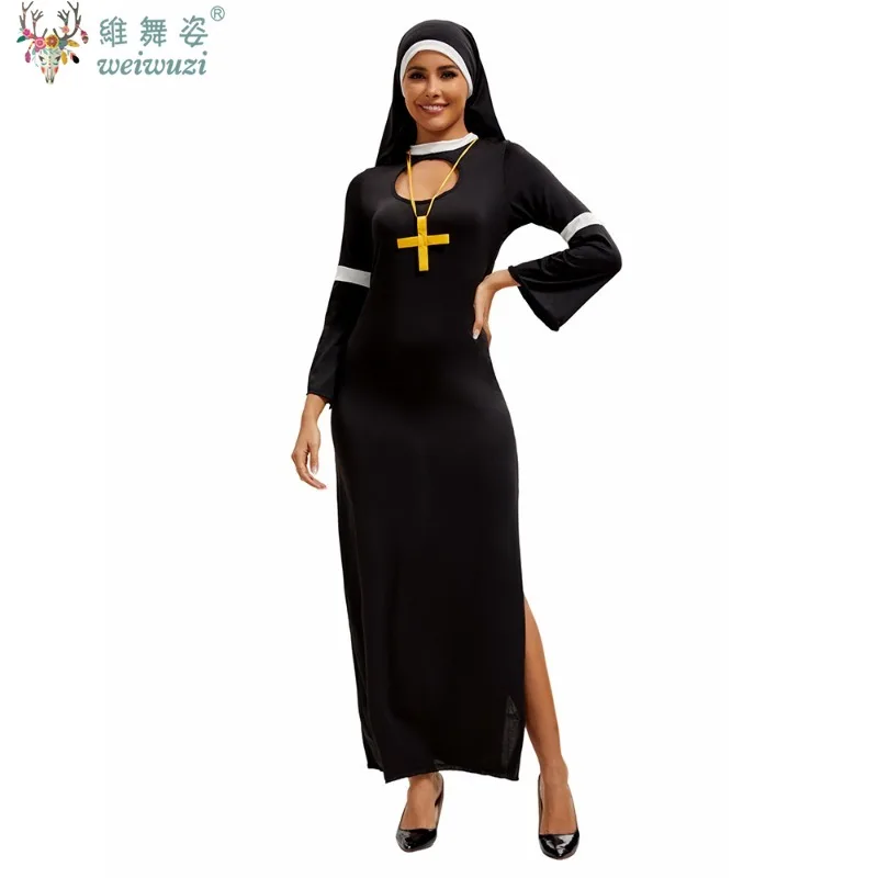 

Halloween Nun Role-playing Costumes Sexy Women's Clothing Medieval Adult Blessing Church Costumes Carnival Party Stage Costumes