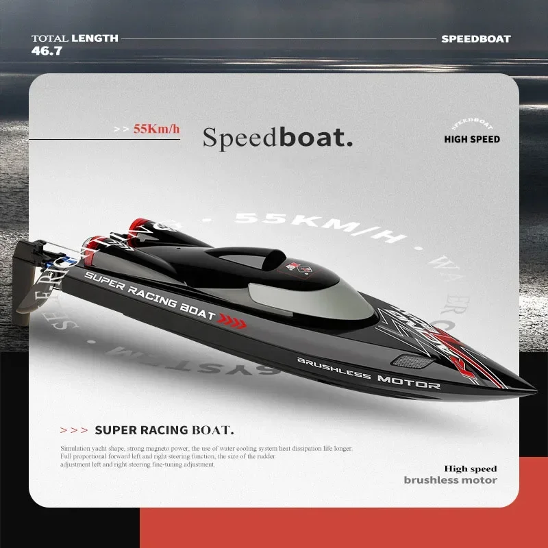 WL916 High Speed 55KM/H RC Racing Boat 2.4GHz Waterproof Remote Control Speedboat with Low Battery Alarm for Adults & Kids