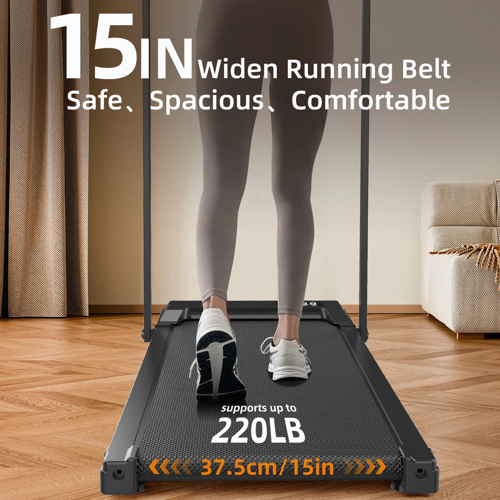 

Electric Foldable Under Desk Walking Pad with APP Portable Treadmill Machine with LED Screen and Speed Adjustment for Home Use