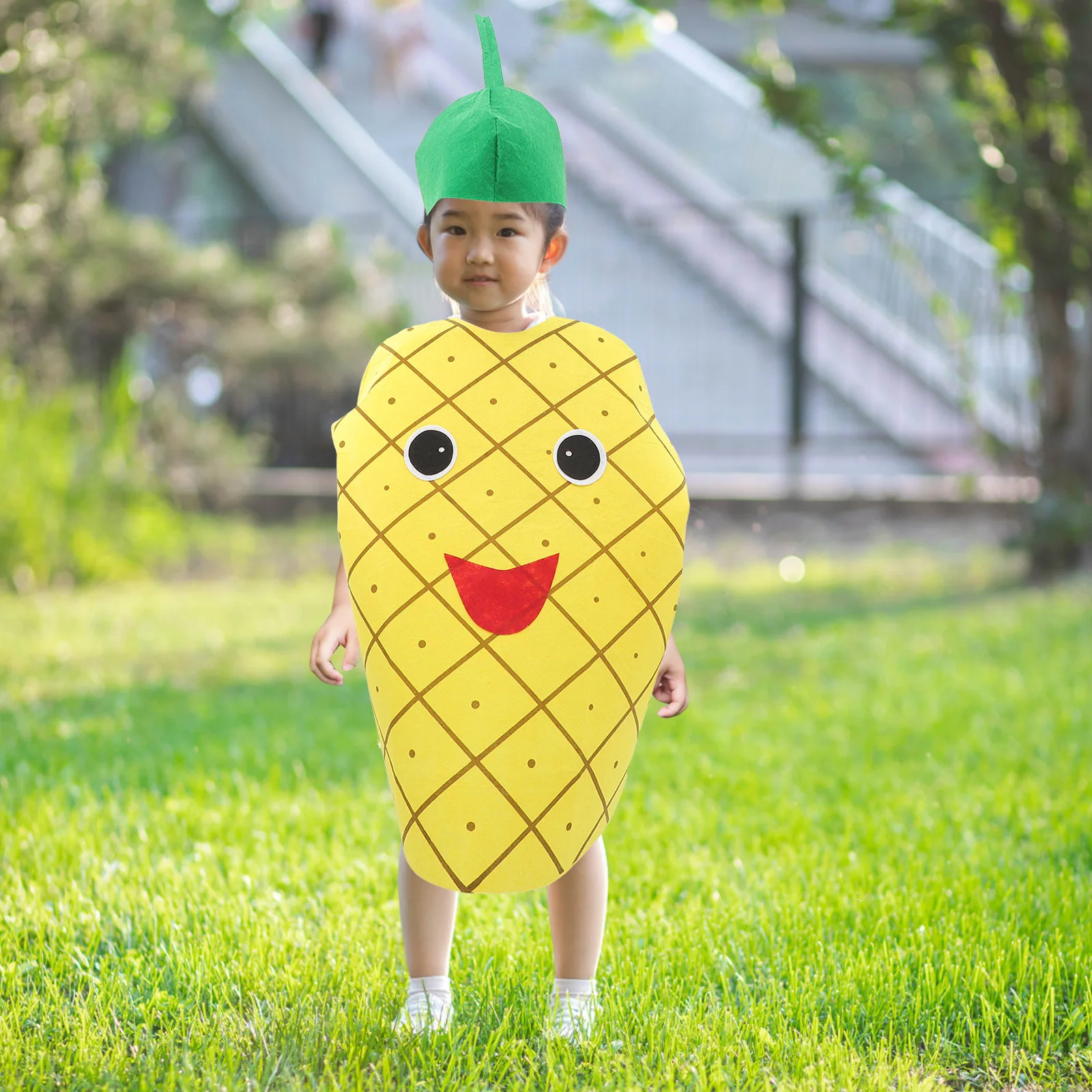 

Children Fruit Costume Pineapple Random Pattern Color Comfortable Kids Halloween Cosplay Party Clothing Kids School Party Outfit