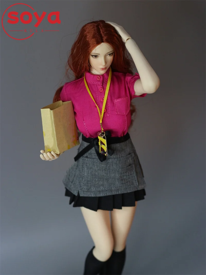 DMTOYS 1/6 Skala Damski Strój Roboczy Restauracyjny Zestaw Ubrań Model Pasujący do 12-calowych Figur Żołnierzyeków i Lalek