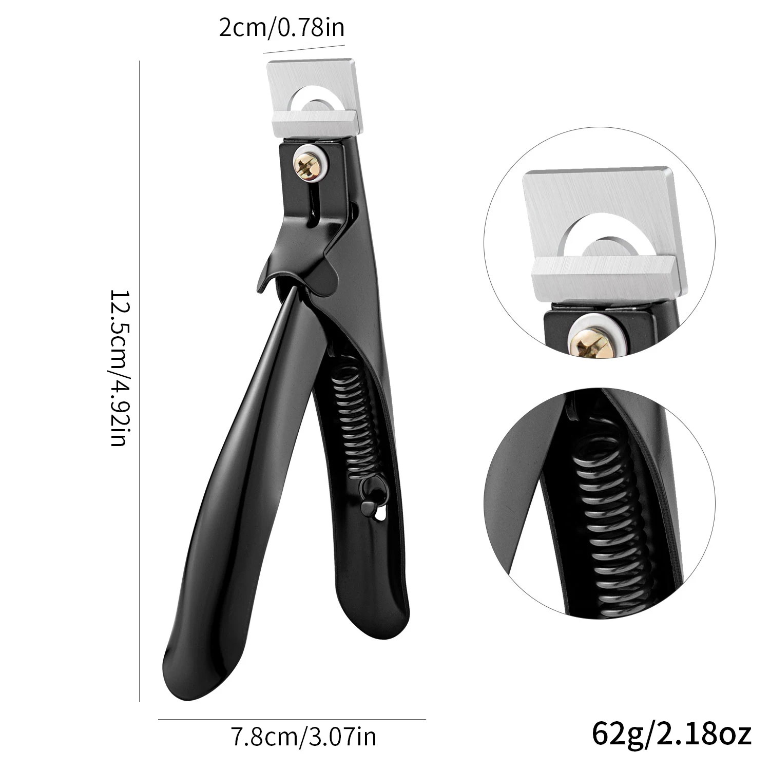 Transparent Fake Nail Trimmer Straight Edge Cutter for Acrylic/Tip Nails Stainless Steel Manicure Tool with Ergonomic Design view 7