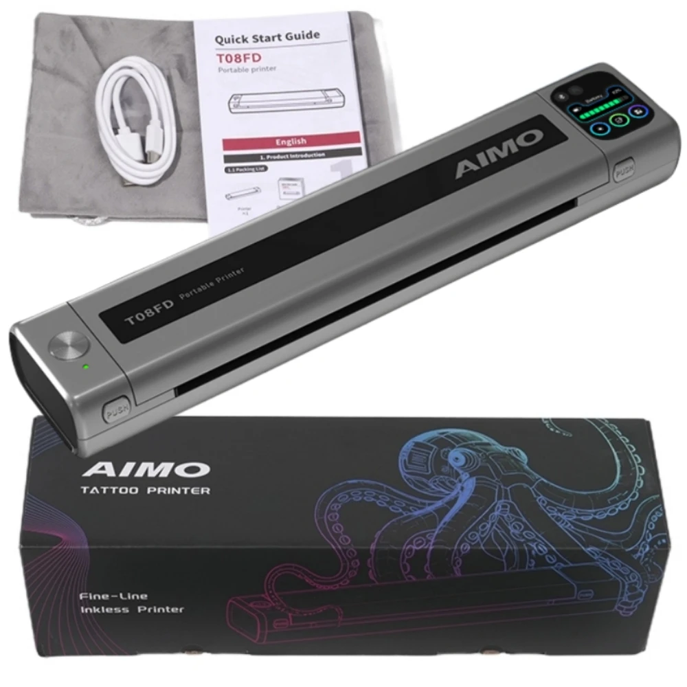 

AIMO T08FD Беспроводной термотрансферный принтер для татуировок, копировальный аппарат, переносная бумага, совместимая со смартфоном и ПК