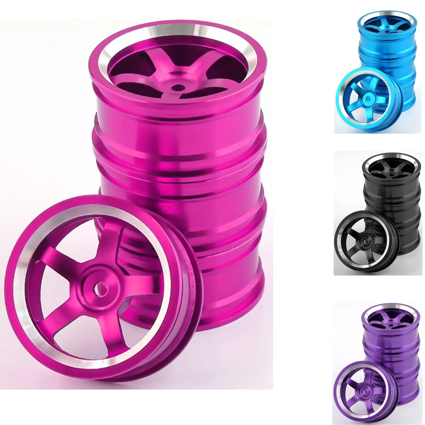 1/10 RC On-road Drift Car Alloy Wheels Hubs Metal Wheel Rims for 1:10 RC Car HSP 94122 94123 Tamiya TT02 HPI Kyosho Sakura CS D4