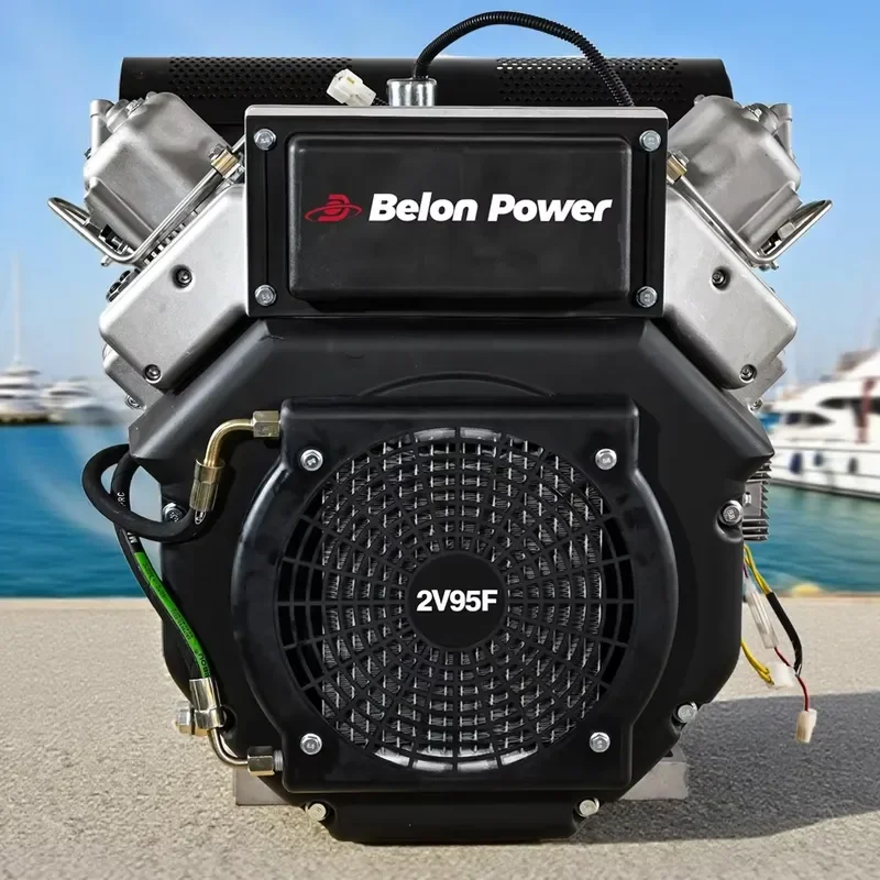 26hp 27hp Air Cooled Double 2 Cylinder Small Tapered Shaft Diesel Engine Used for Helicopters, Motorcycles, Small Boats