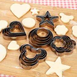 5pcs cookie mold shape set mini star, heart, round, flower cookie stainless steel mold cutter