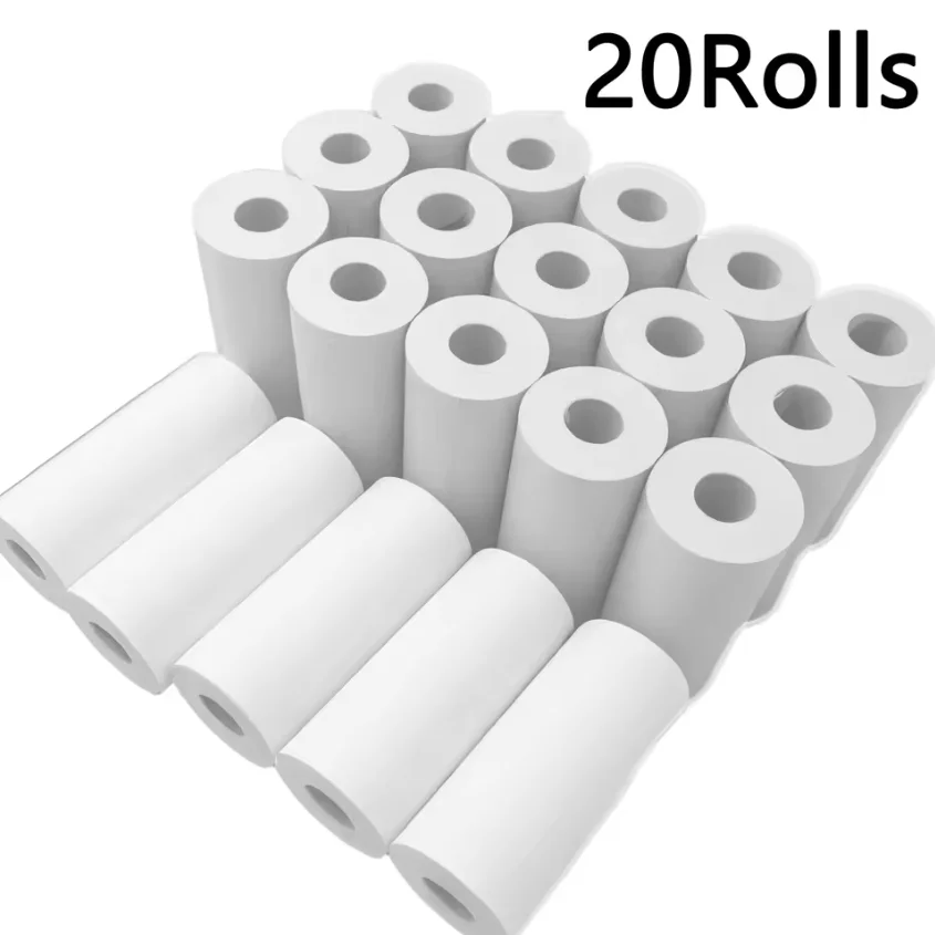 20 Rolls Kids Instant Camera Refill Print Paper Film Coreless Thermal Print For 57mm Portable Cash Registers Mobile Printer