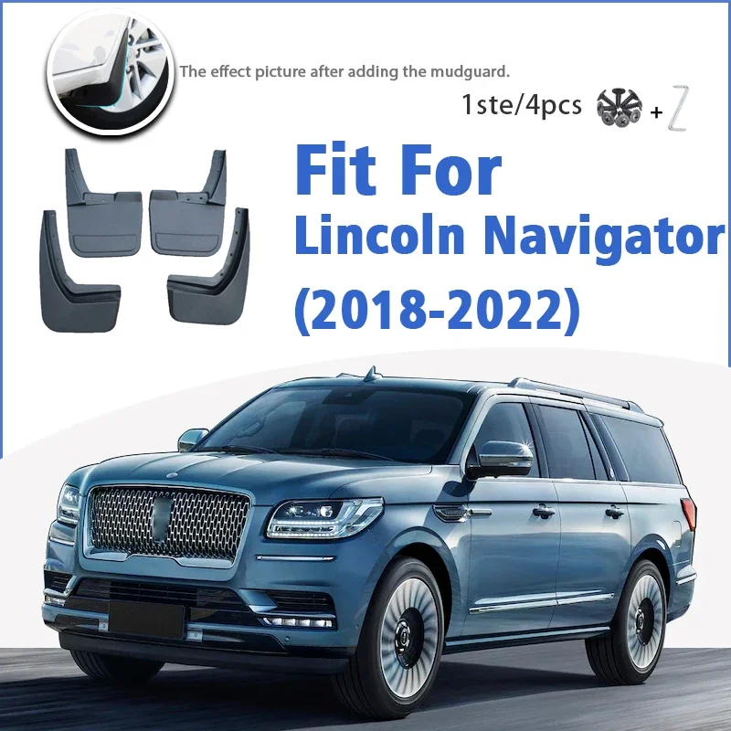 

Mudguard For Lincoln Navigator 2018-2022 Front Rear 4pcs Mudflaps Mudguards Car Accessories Auto Styline Splash Guard Fender