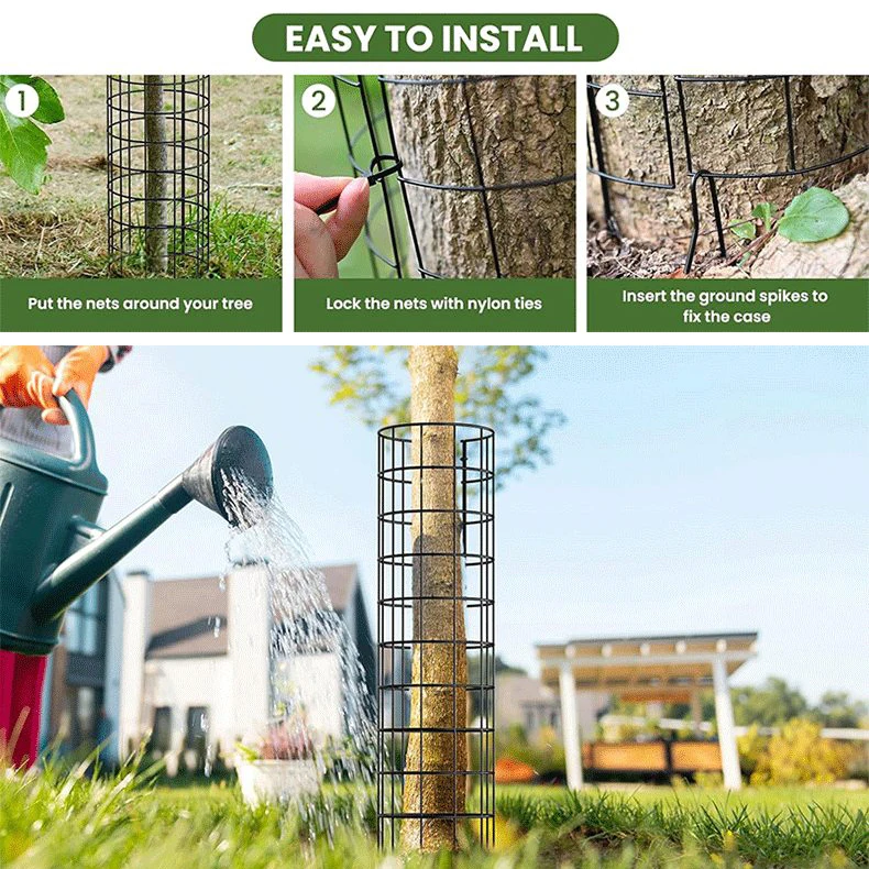 6 Pk Tree Trunk Protector Enhanced Tree Trunk Protection Guards With Metal Stakes Easy-Installation Iron Tree Trunk Protector