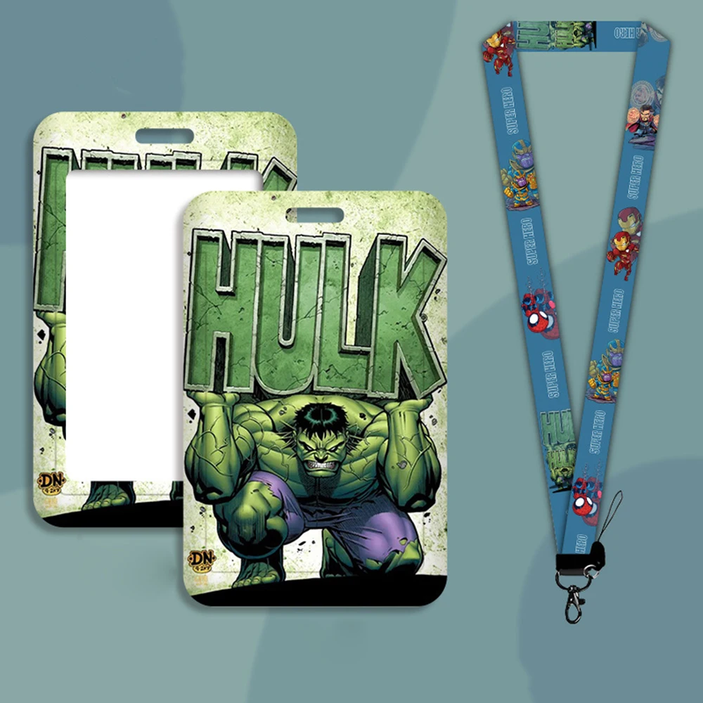 Marvel Card Sleeve Lanyard Iron Man Thor Spider-man Badge Card Sleeve Anime Card Sleeve Protective Sleeve