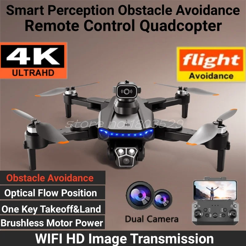 

4K ESC 4-Way Obstacle Avoidance FPV RC Quadcopter Drone 2.4G Brushless Optical Flow Positioning Smart Hover Remote Control Drone