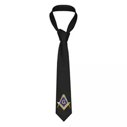 Corbata masónica cuadrada de oro Freemason para hombres, accesorios de camisa, accesorios de Cosplay de boda, moda, 8 cm de ancho