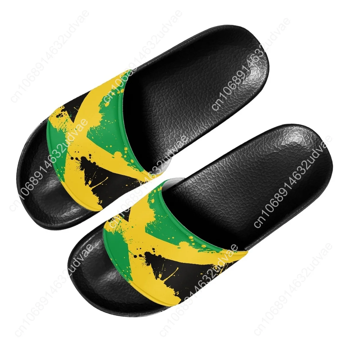 Sandal wanita motif bendera Jamaika sandal rumah kasual musim panas untuk perempuan wanita sandal pantai tidak licin