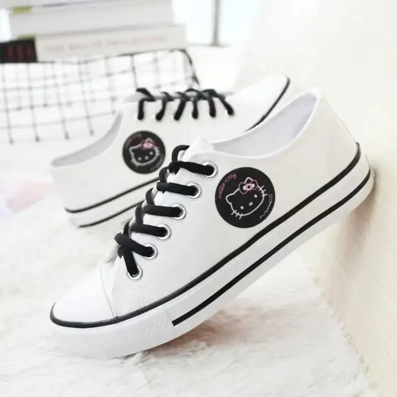 Hello Kitty Low Top Unisex Classic Shallow Canvas Shoes Lolita Shoes Students Skateboarding Shoes Korean Versatile Casual Shoes