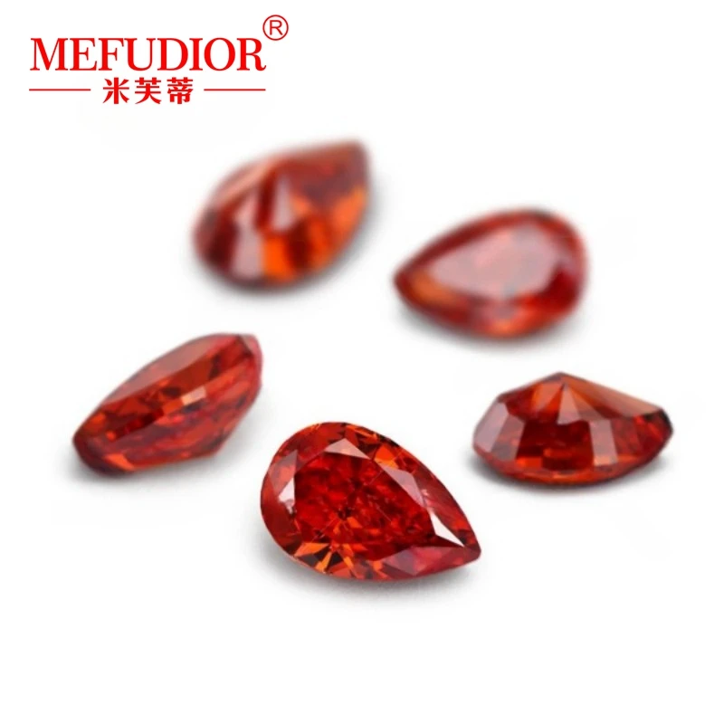 

Pomegranate Red 3EX Pear Cut High Carbon Diamond Simulant Gemstone 4x6mm-10x15mm Tear Drop Shape for Jewelry Making