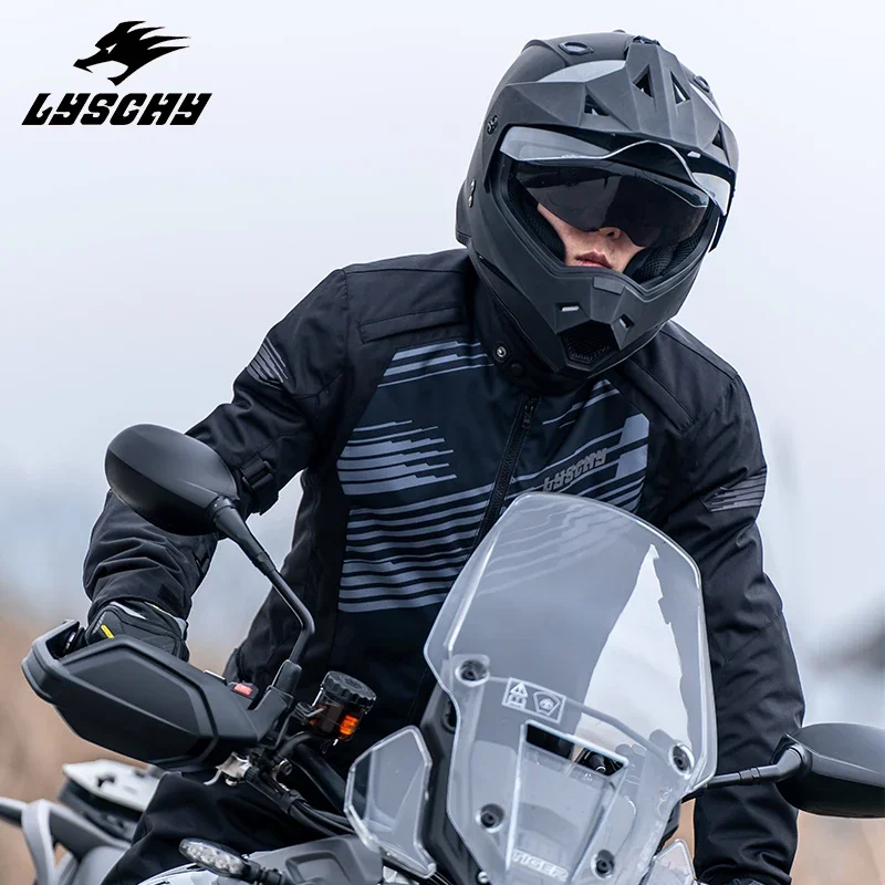 

S-6XL LYSCHY Winter Waterproof Warm Riding Clothing Men Four Season Anti Drop CE1/2 Protective Equipment Motorcycle Jacket