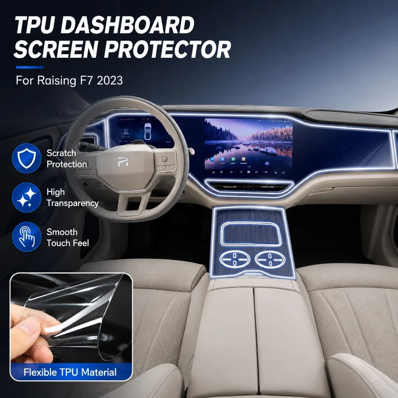 

TPU Dashboard Screen Protector Film for Raising F7 2023 - Clear, High-Definition Interior Trim Accessory, Replacement Parts