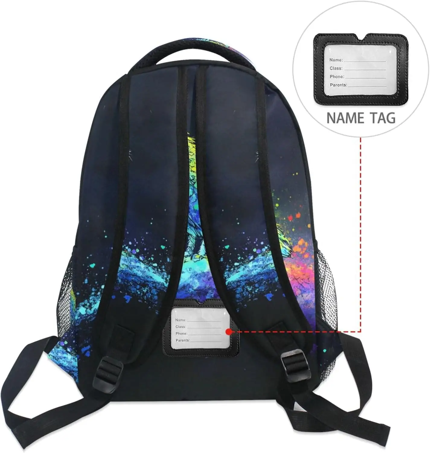 Kid Backpacks (Surreal Owl), Boys Girls Schoolbags Book Bag Small Size