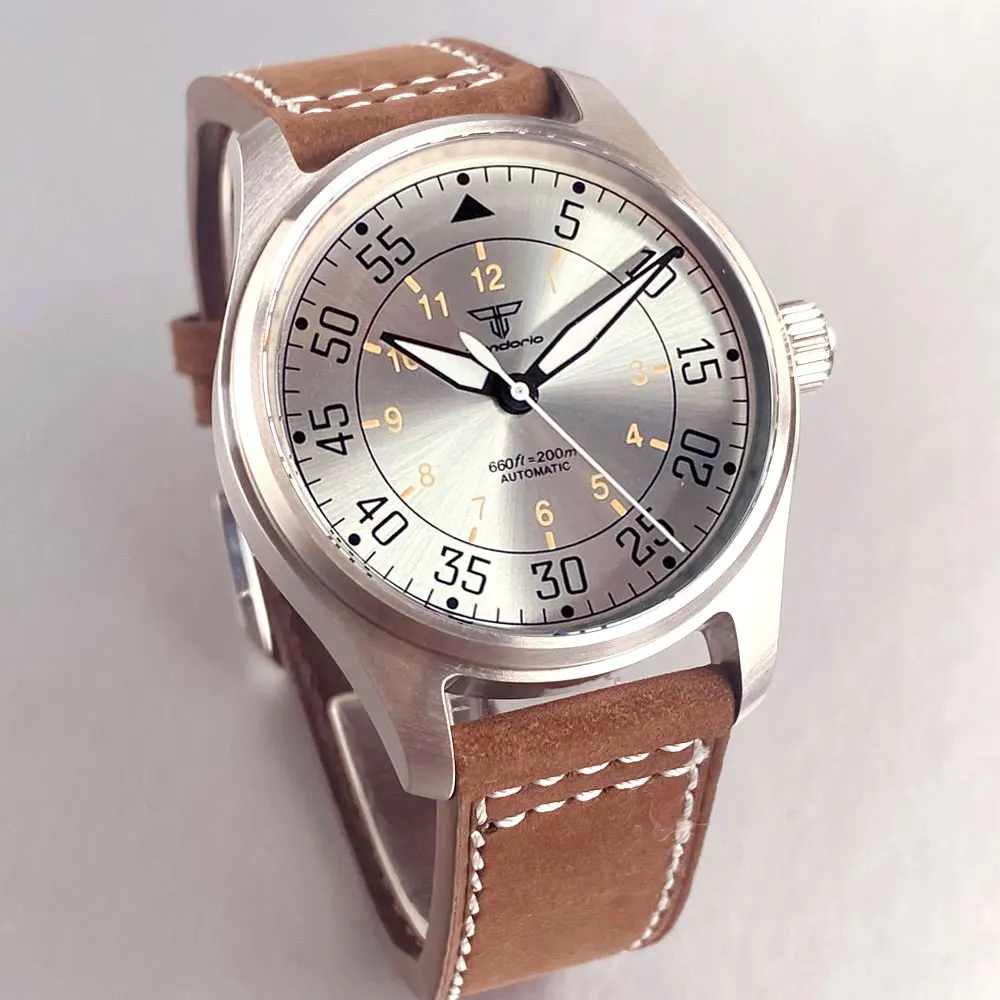 Automatische Pilotenuhr für Herren, 39 mm, Miyota8215, 20 bar, wasserdicht, mechanisch, Retro-Fliegeruhren, Saphirglas, 316L-Stahl – Detail 28