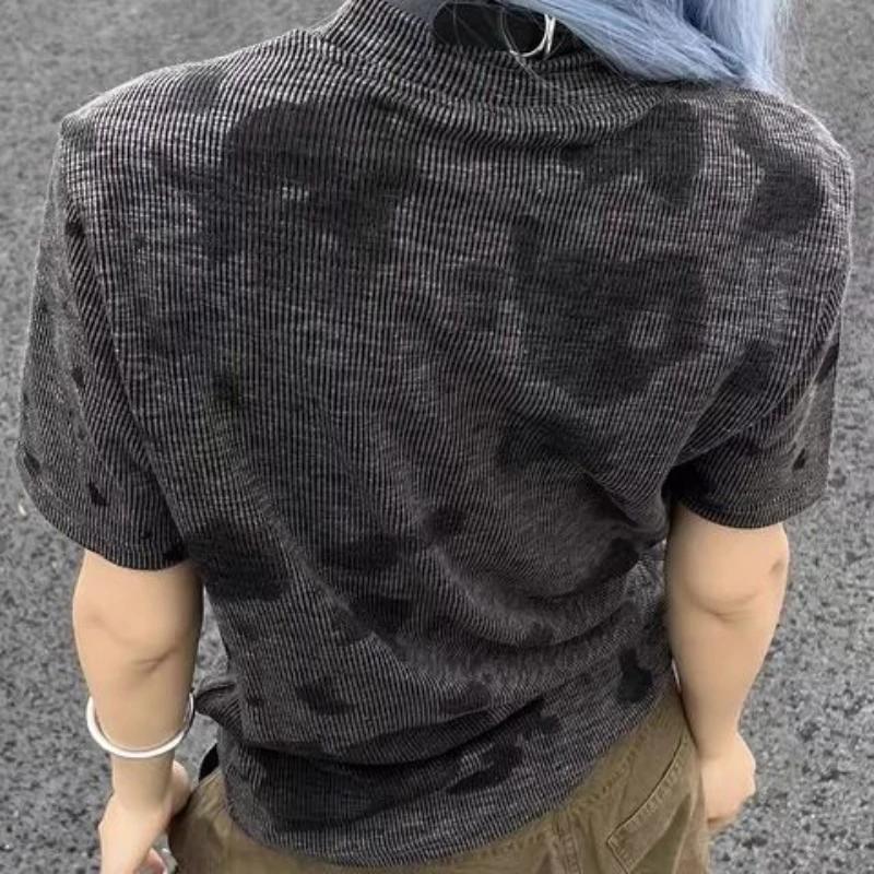 Men and Women Letter Print Y2k Aesthetic Shirts Streetwear Casual Vintage Grunge Tops 2024 Summer Harajuku Loose Hip-hop Tshirts